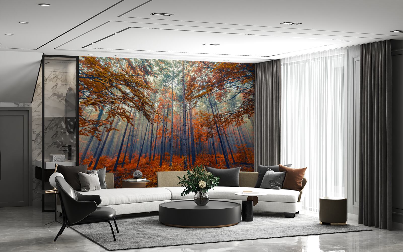 Fotobehang herfstbladeren uit het bos die gevallen zijn