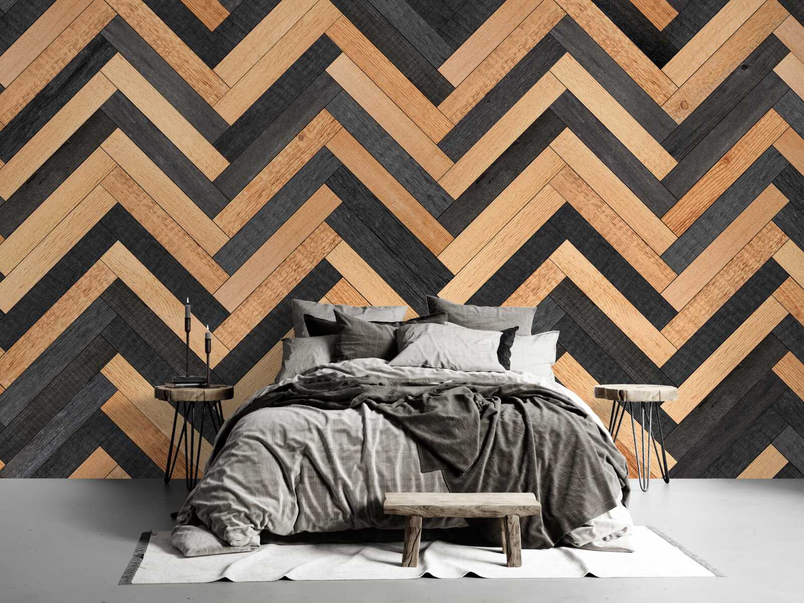 Fotobehang parket in lichte en donkere tinten