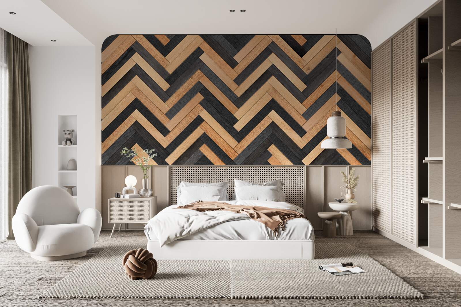 Fotobehang parket in lichte en donkere tinten