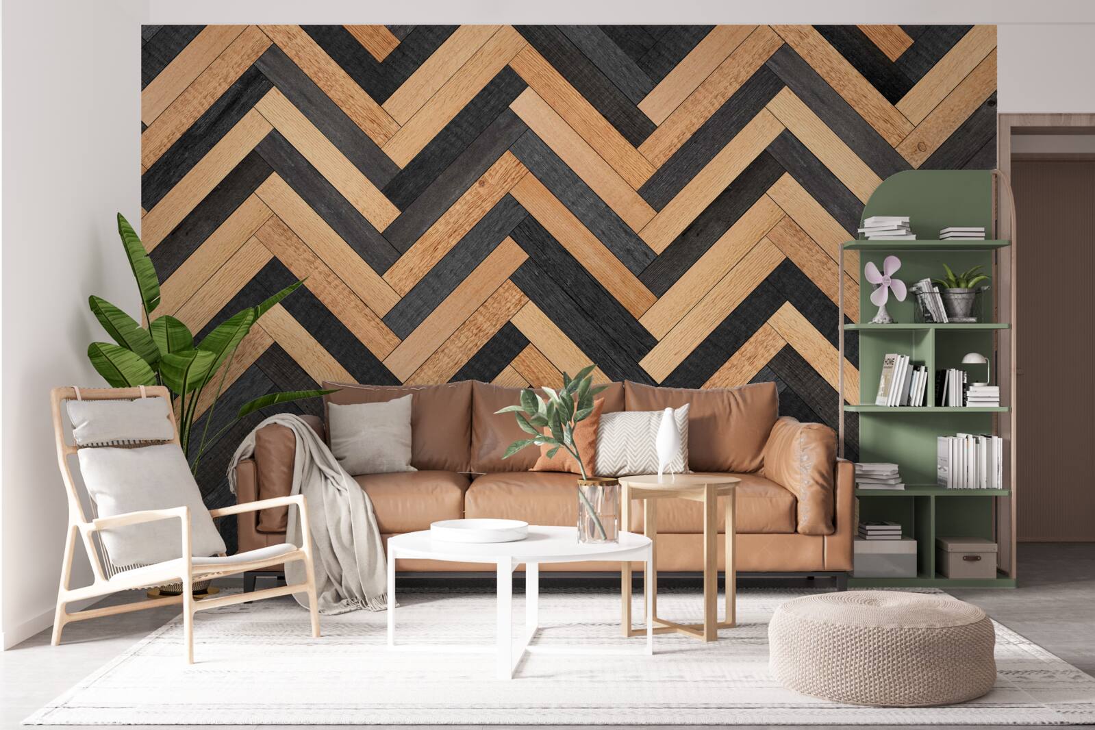 Fotobehang parket in lichte en donkere tinten