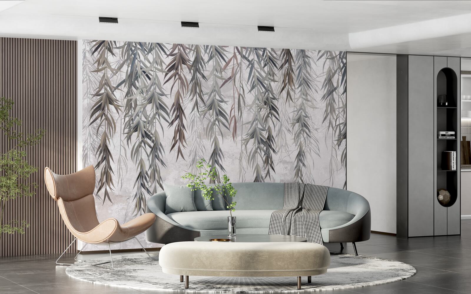 Fotobehang wilgenbladeren in de herfst