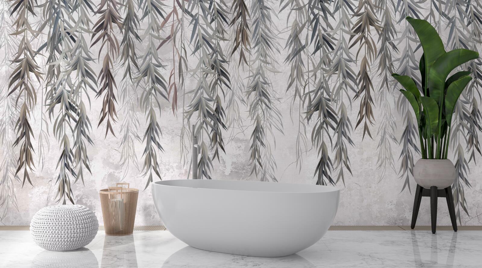 Fotobehang wilgenbladeren in de herfst