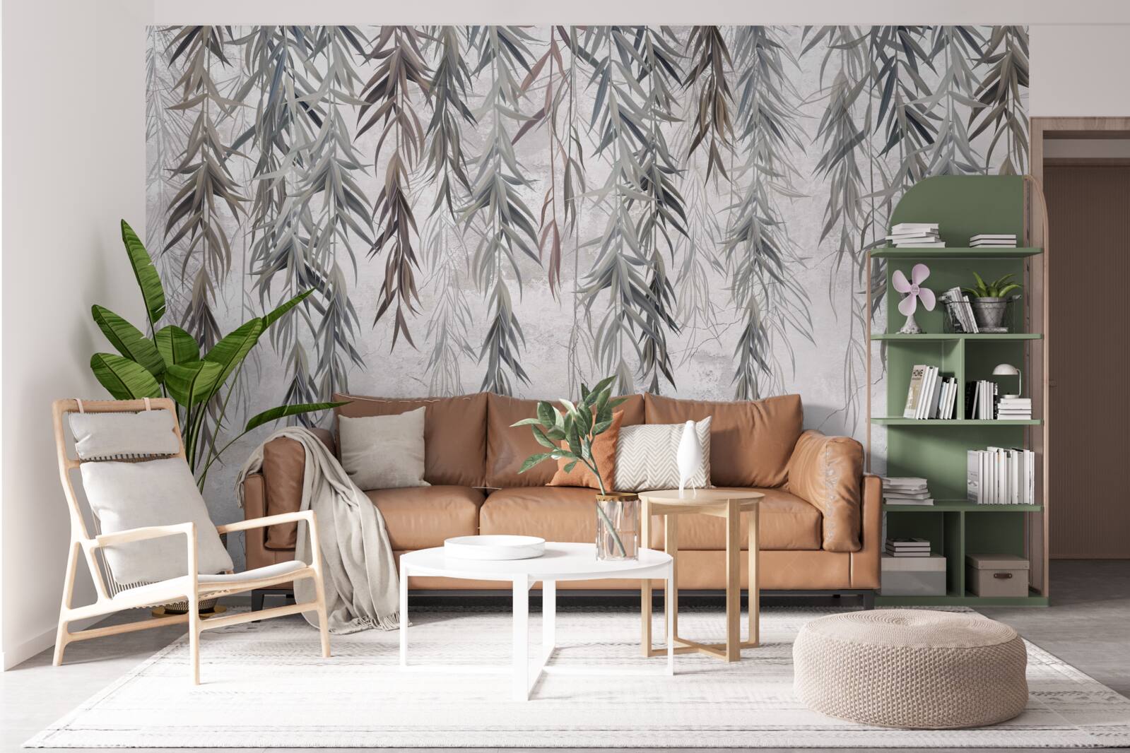 Fotobehang wilgenbladeren in de herfst