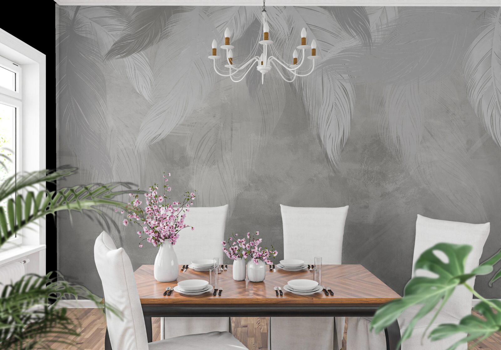 Fotobehang een ochtend in het regenwoud, gehuld in mist