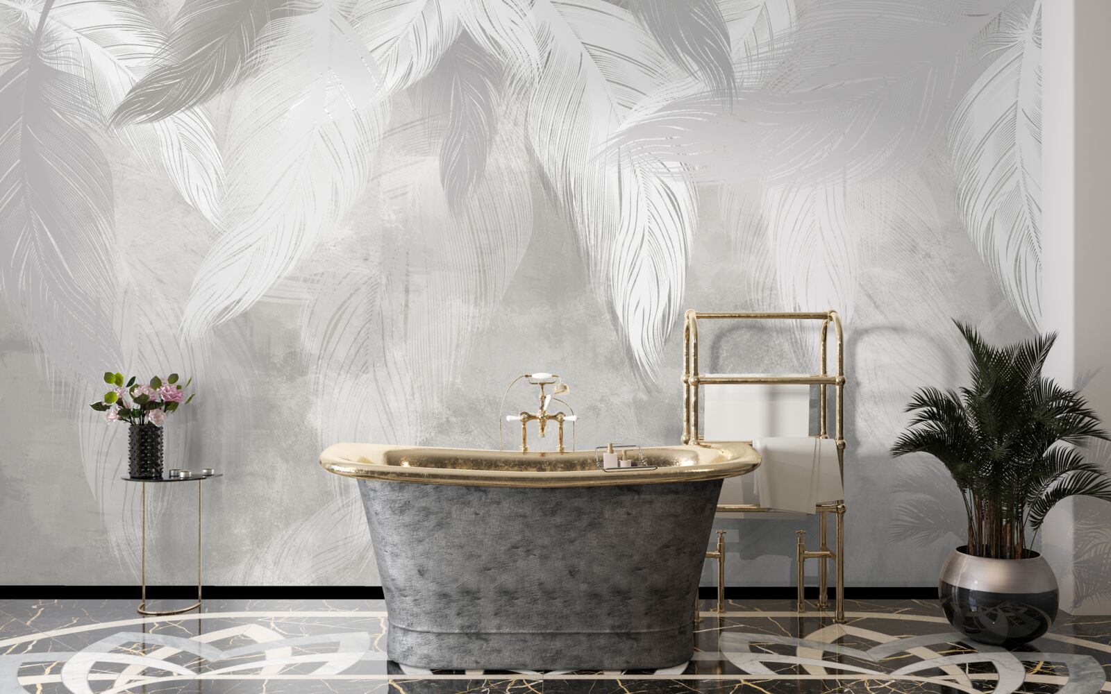 Fotobehang een ochtend in het regenwoud, gehuld in mist