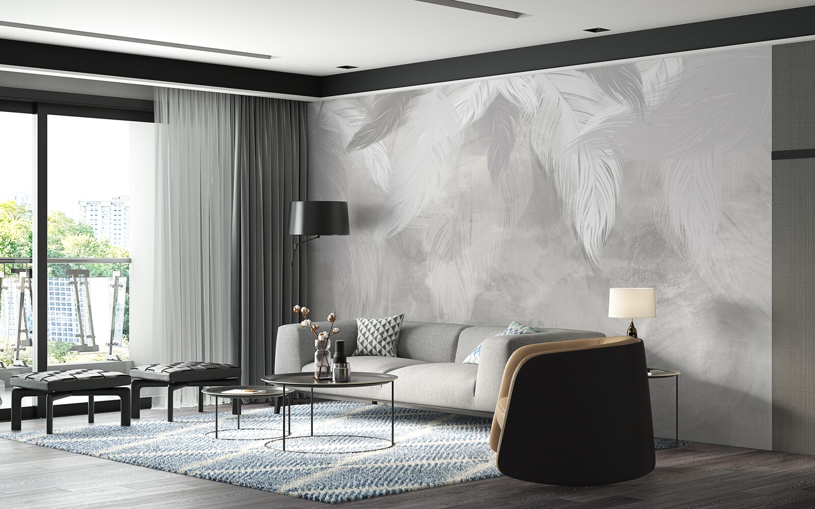 Fotobehang een ochtend in het regenwoud, gehuld in mist