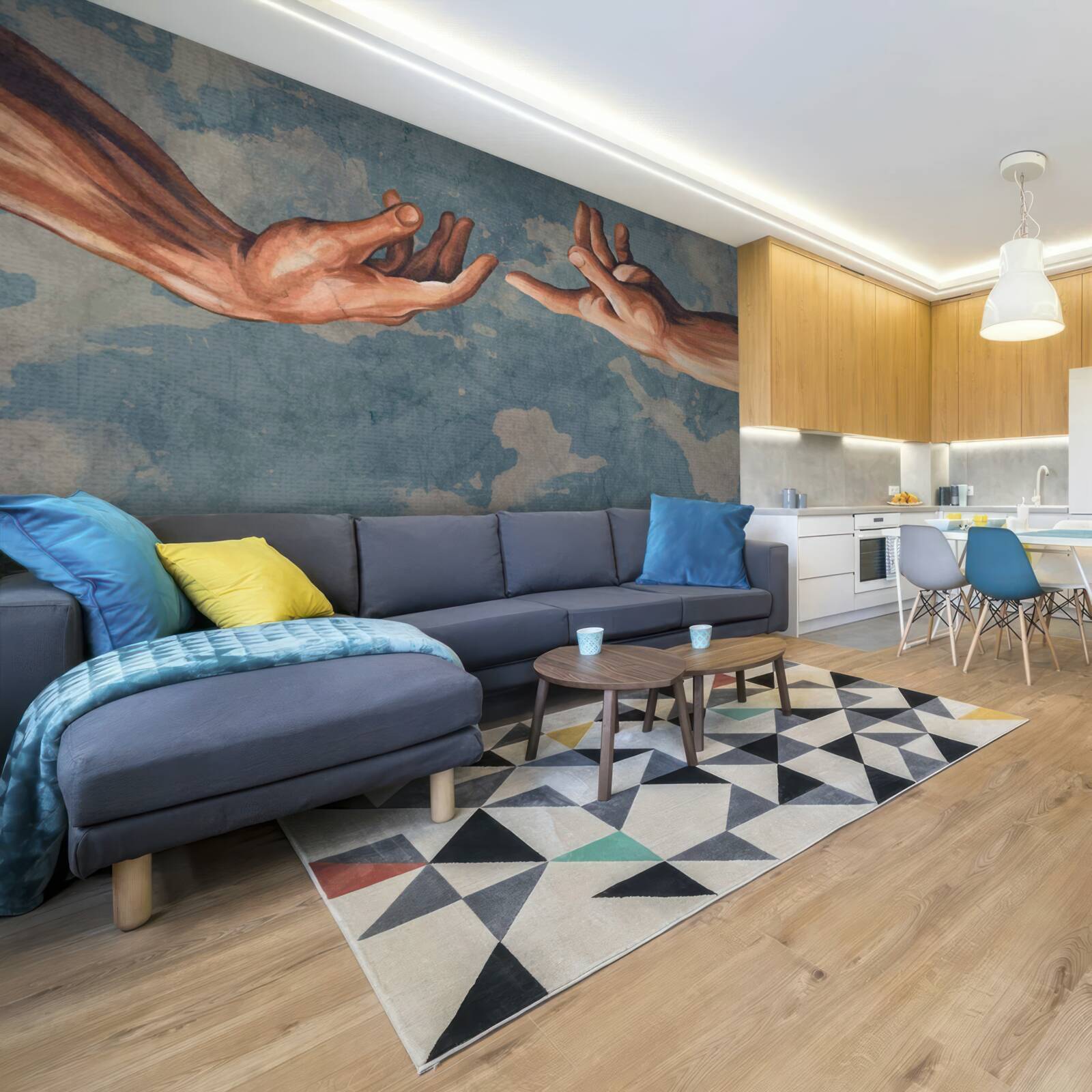 Fotobehang handen die elkaar de hand reiken