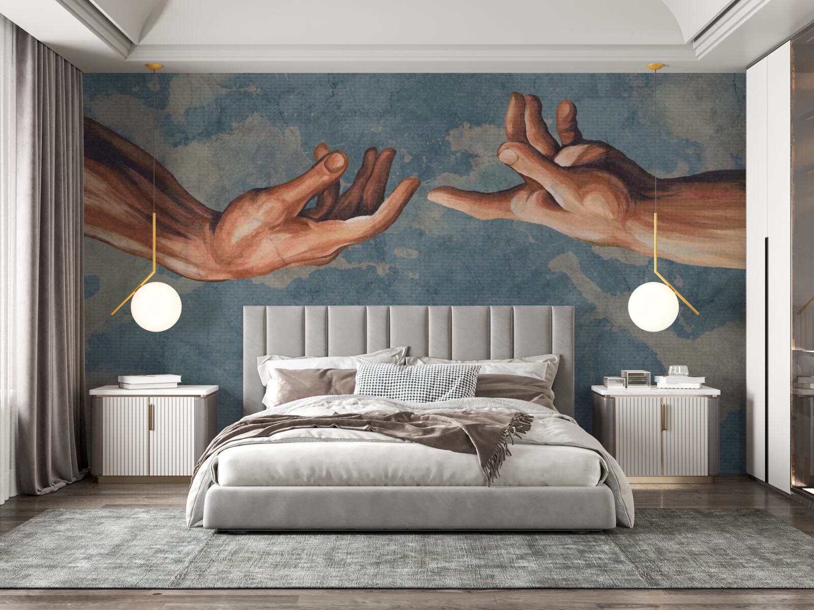 Fotobehang handen die elkaar de hand reiken