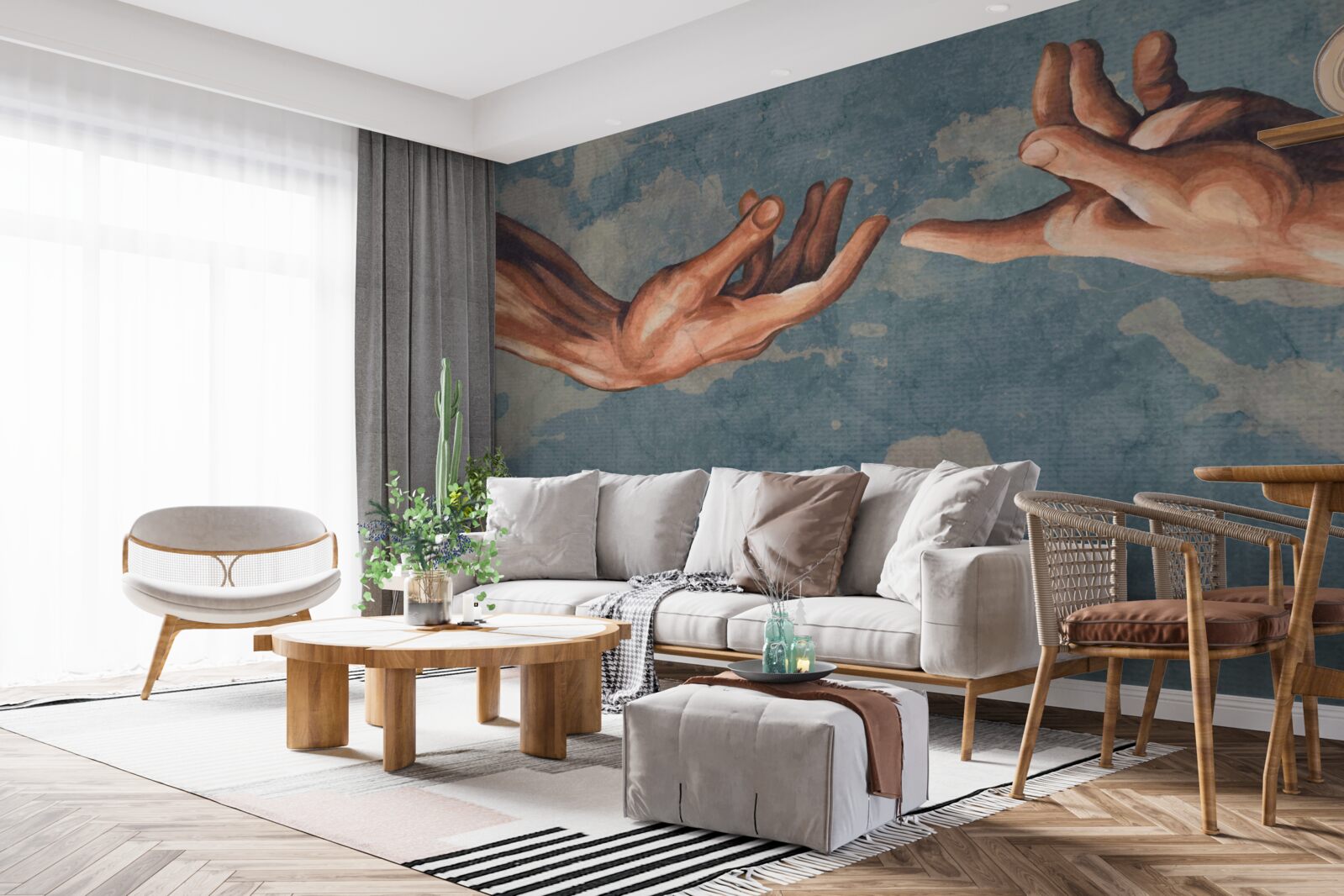 Fotobehang handen die elkaar de hand reiken