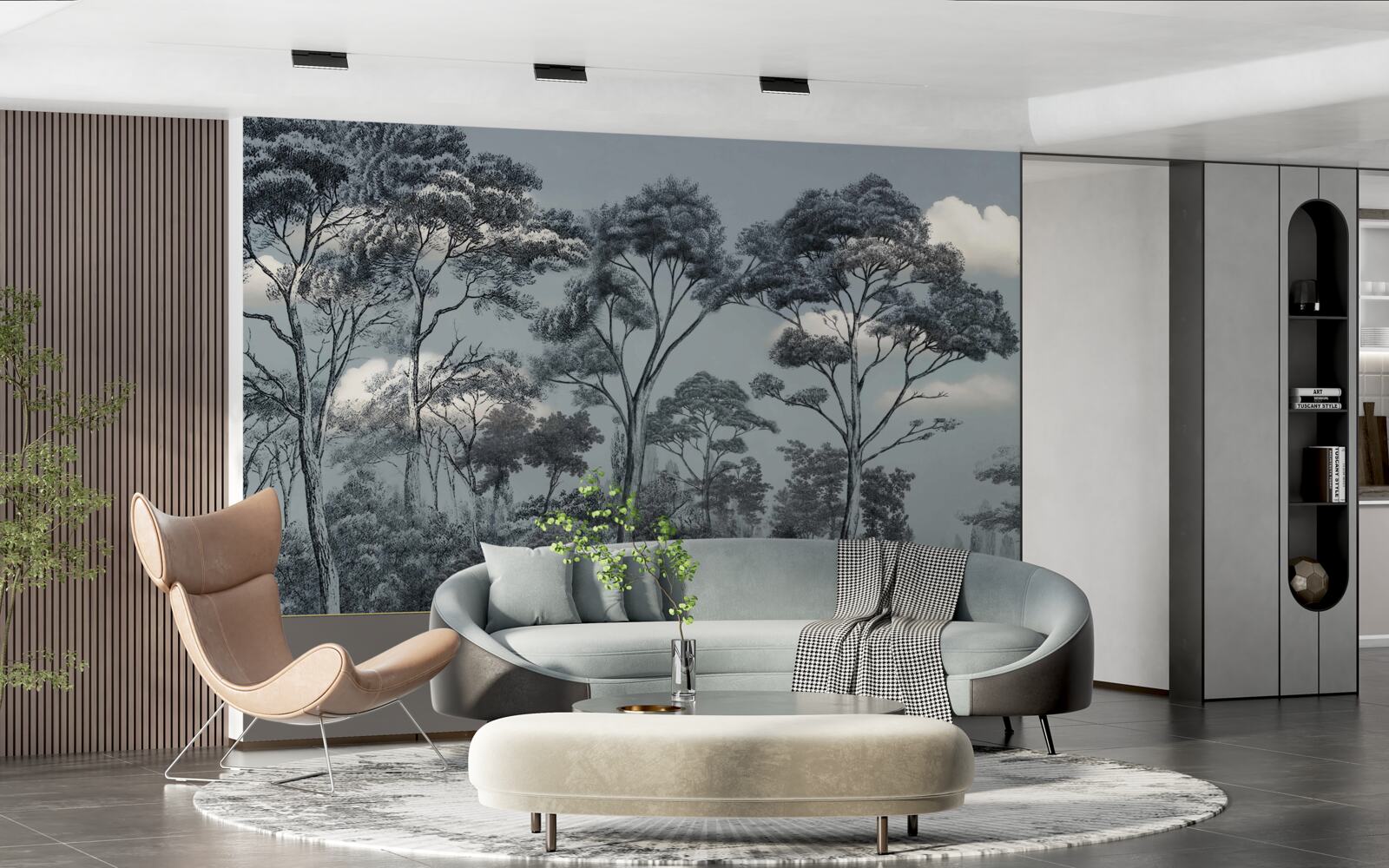 Fotobehang het bos stort zich in de komende nacht