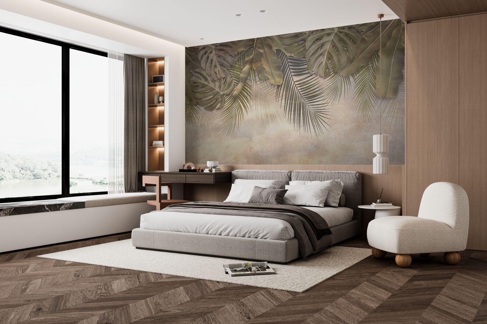 Fotobehang hangende groene flora