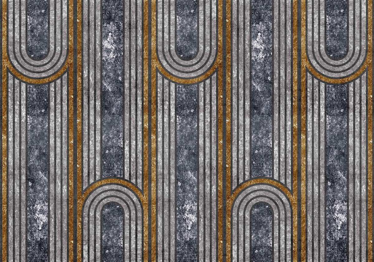 Fotobehang verticale lijnen die recht blijven en lijnen die buigen