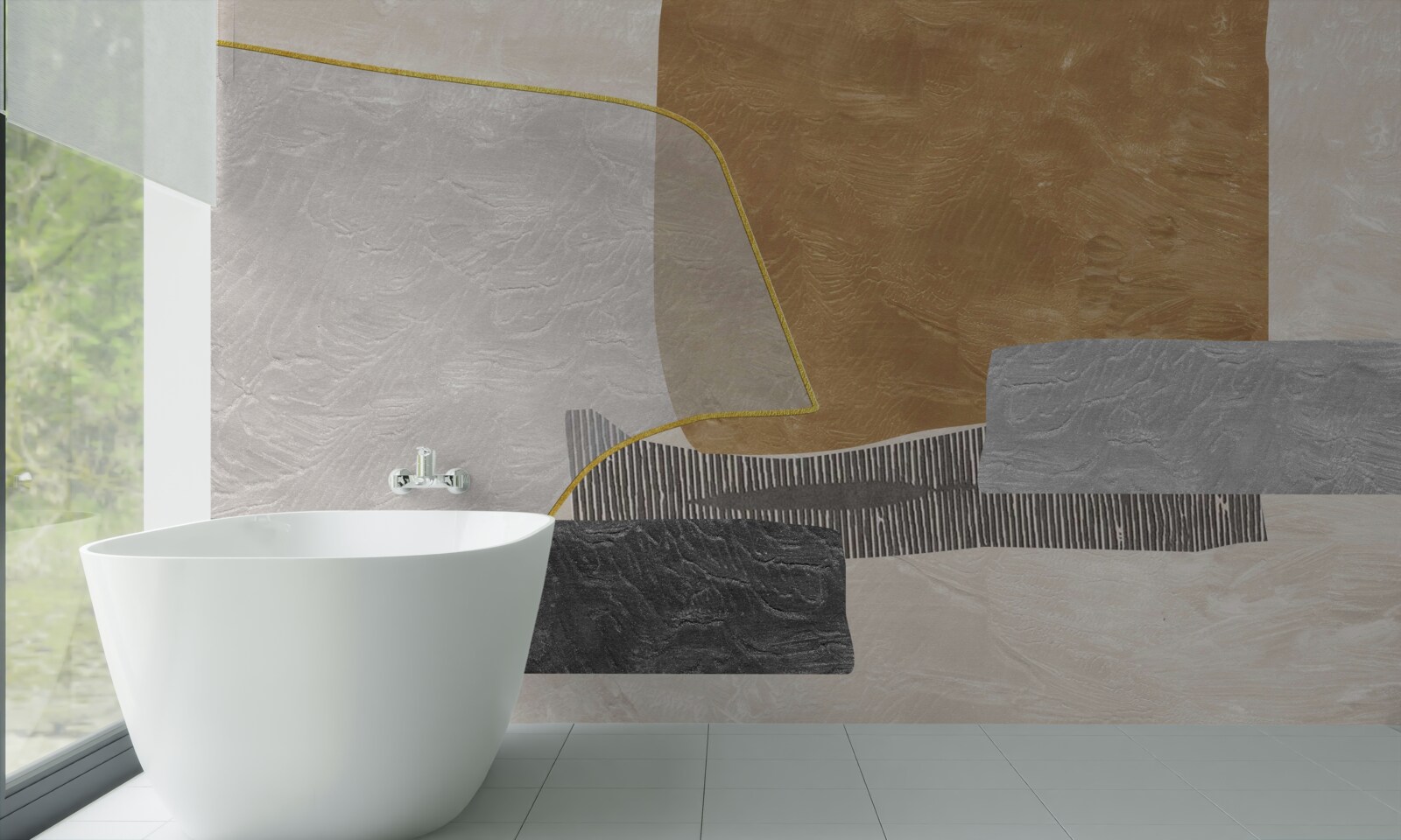 Fotobehang schip overwint waterige ruimtes van abstractie