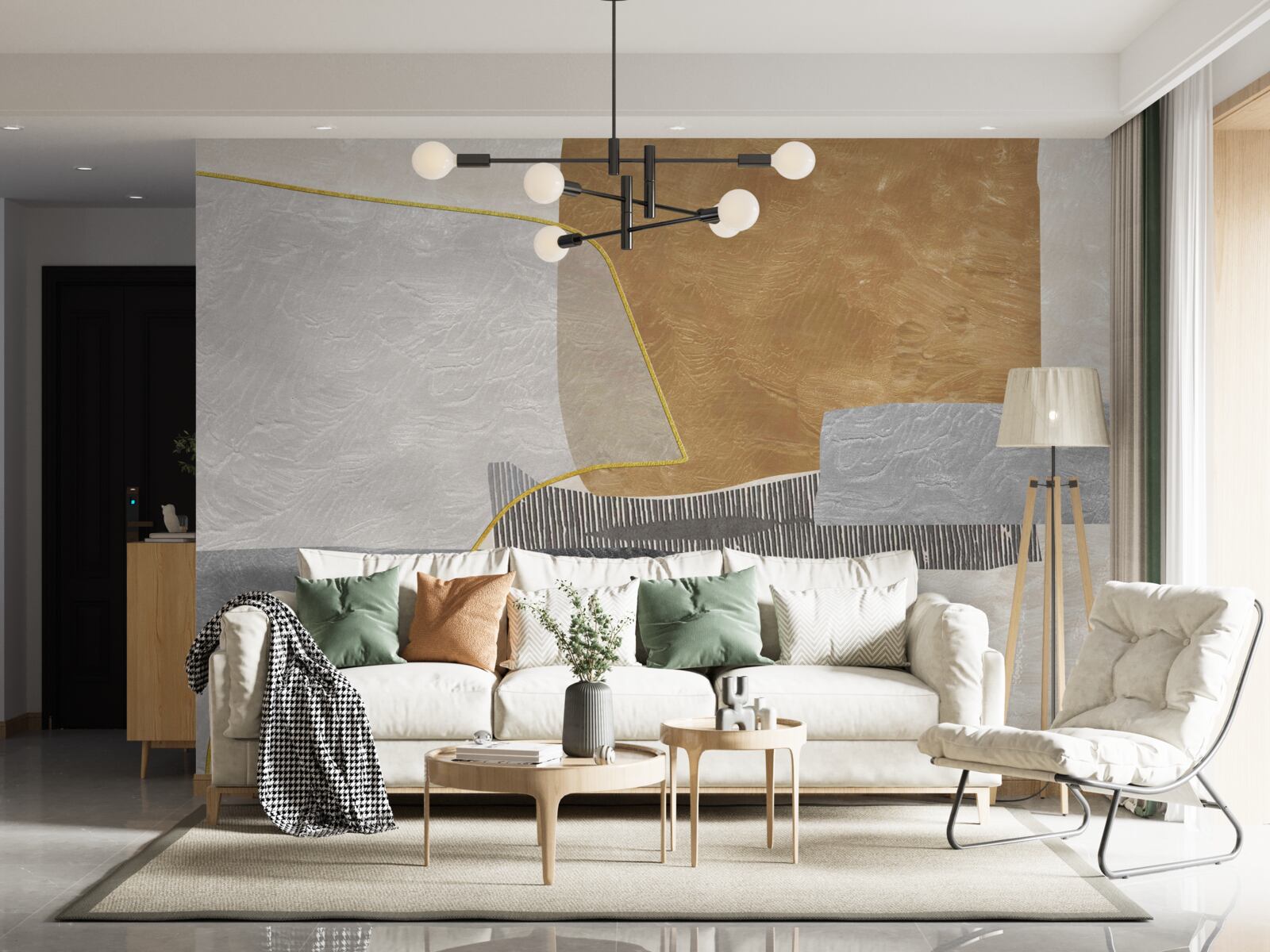 Fotobehang schip overwint waterige ruimtes van abstractie