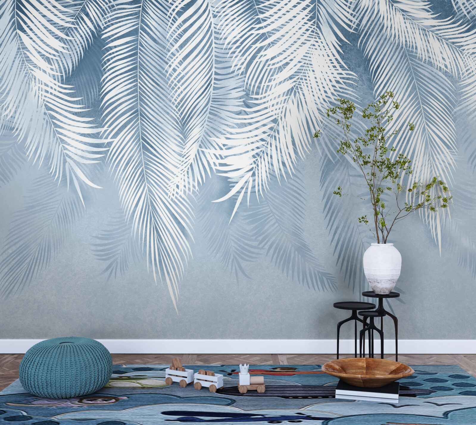 Fotobehang varenbladeren wijzen naar beneden