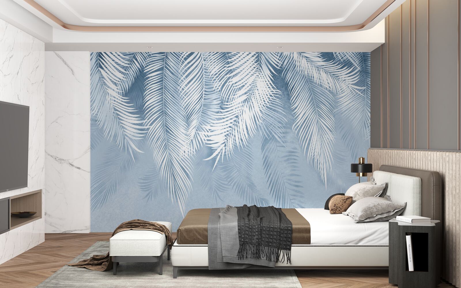 Fotobehang varenbladeren wijzen naar beneden