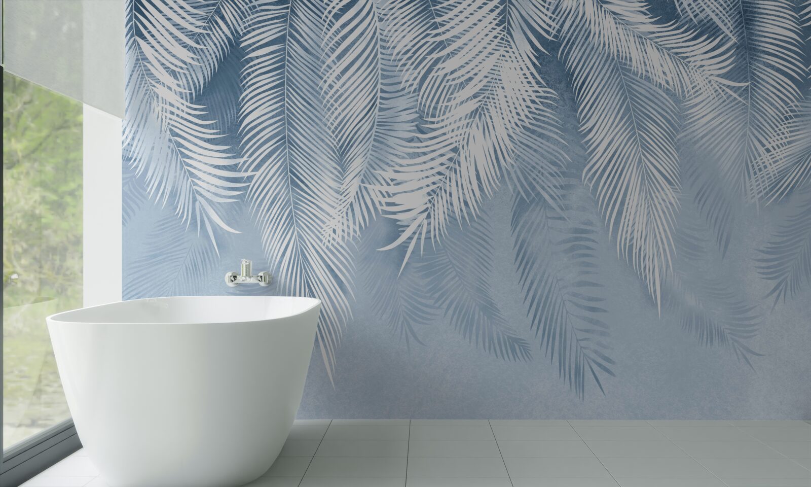 Fotobehang varenbladeren wijzen naar beneden