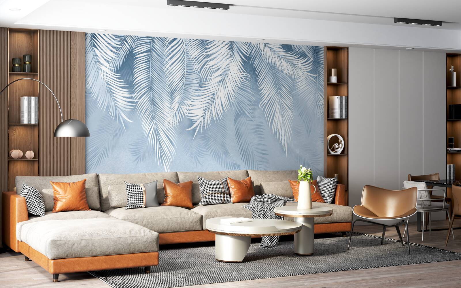 Fotobehang varenbladeren wijzen naar beneden