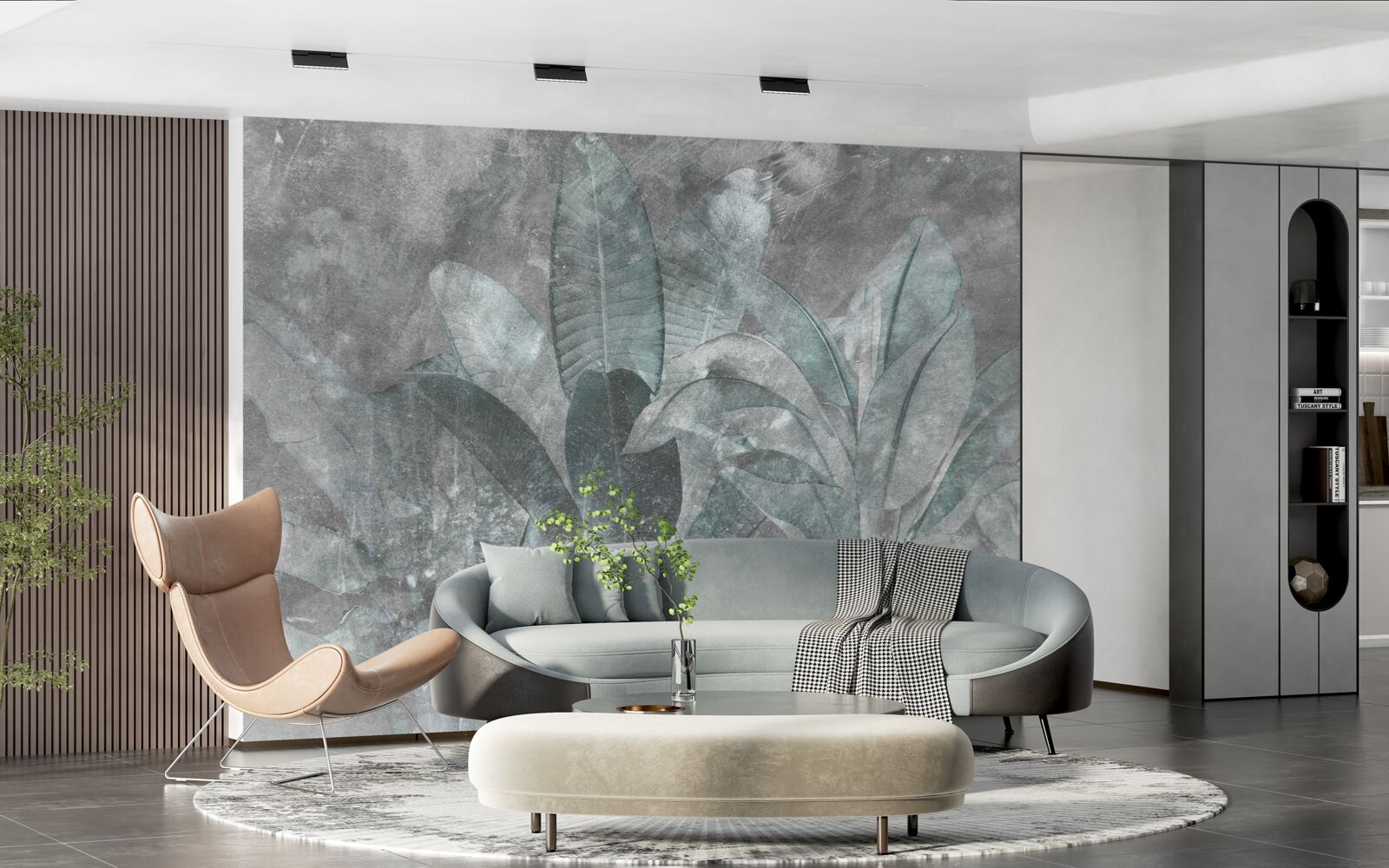 Fotobehang varen onder een dichte regenbui