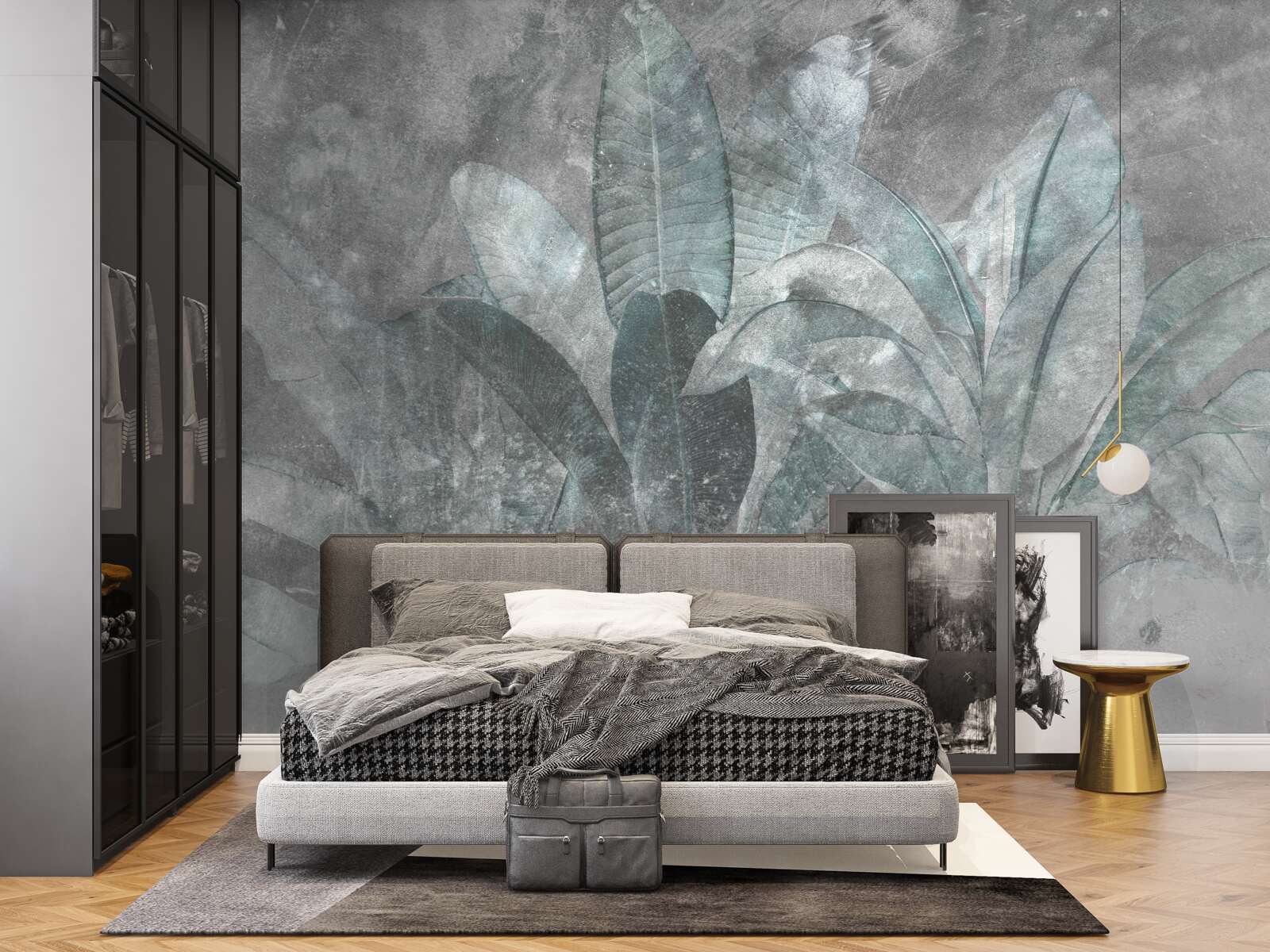 Fotobehang varen onder een dichte regenbui