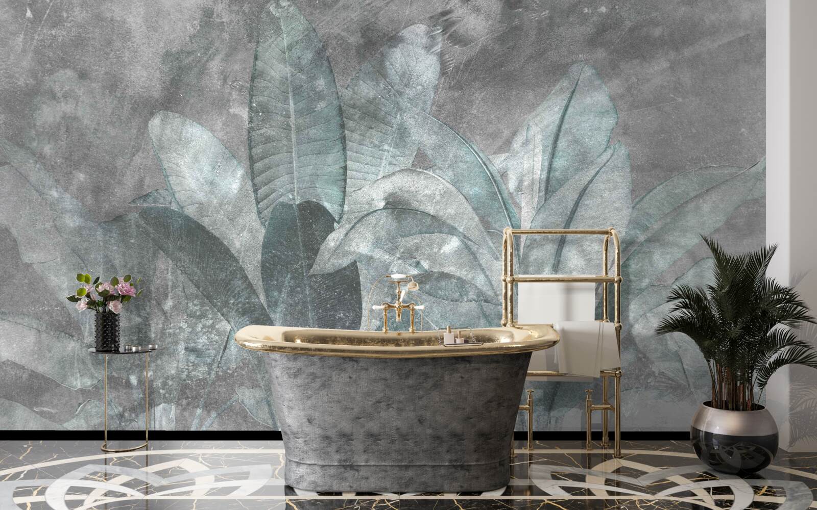 Fotobehang varen onder een dichte regenbui