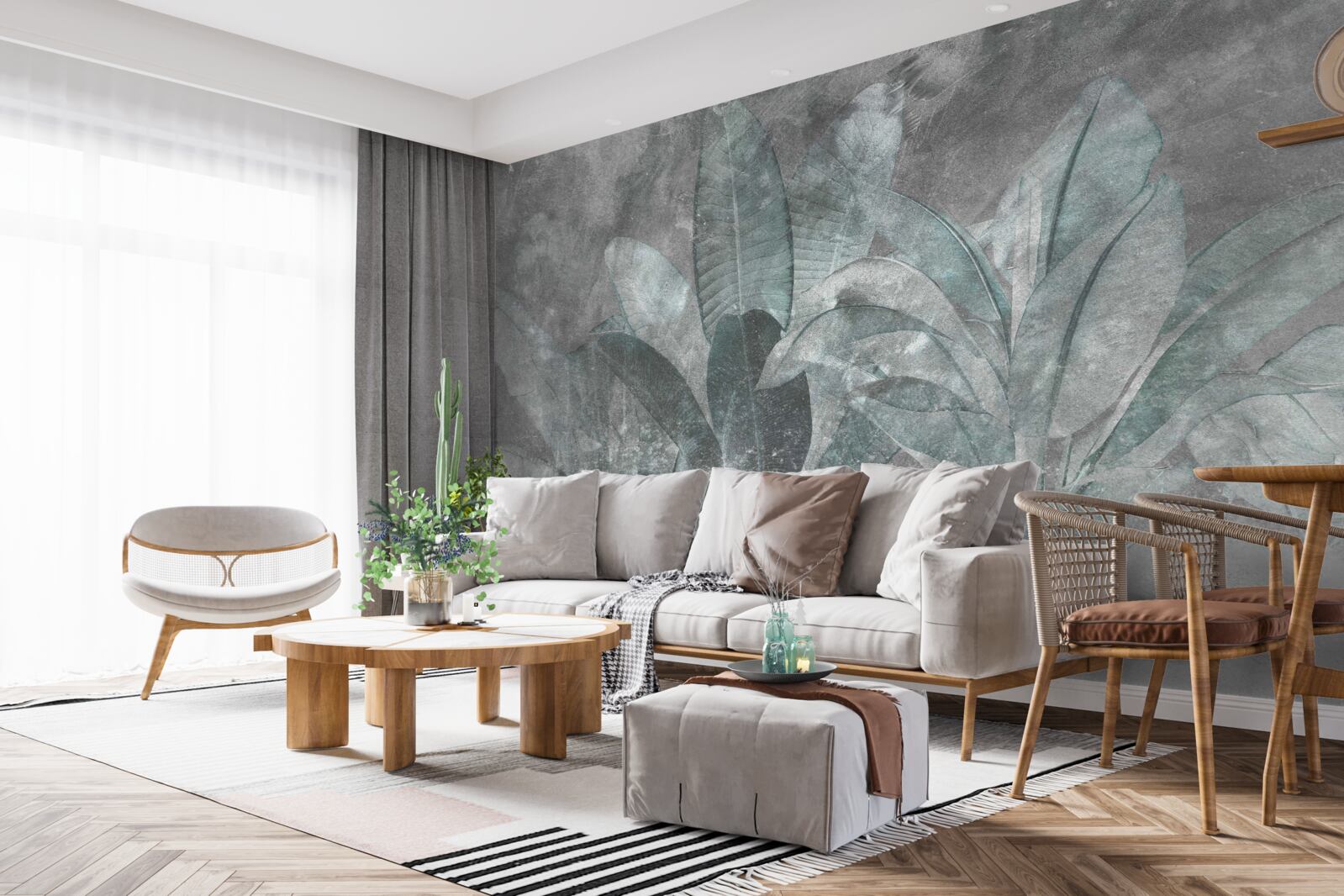 Fotobehang varen onder een dichte regenbui