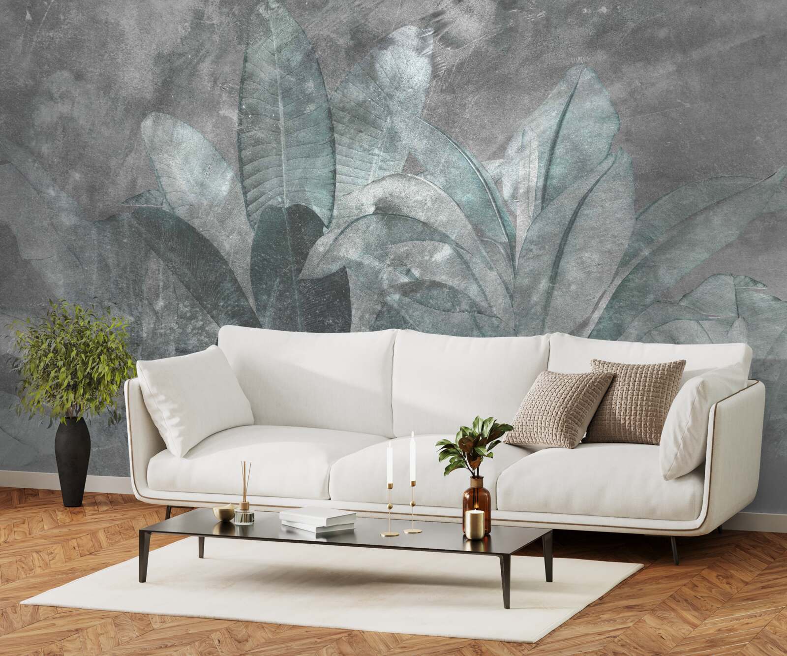 Fotobehang varen onder een dichte regenbui