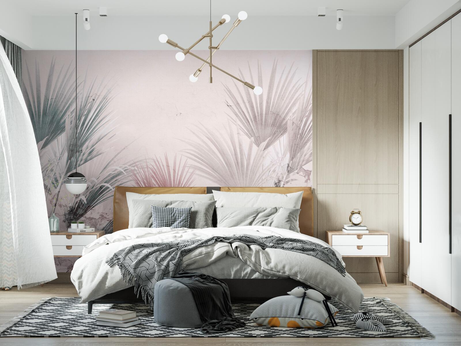 Fotobehang veelkleurige tropische varens