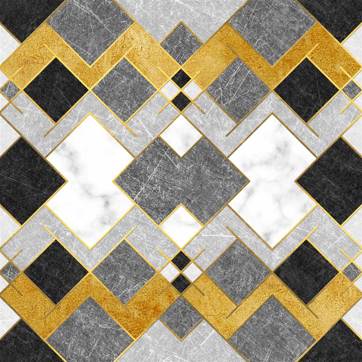 Fotobehang vierkantjes van verschillende kleuren weerspiegeld in een spiegel