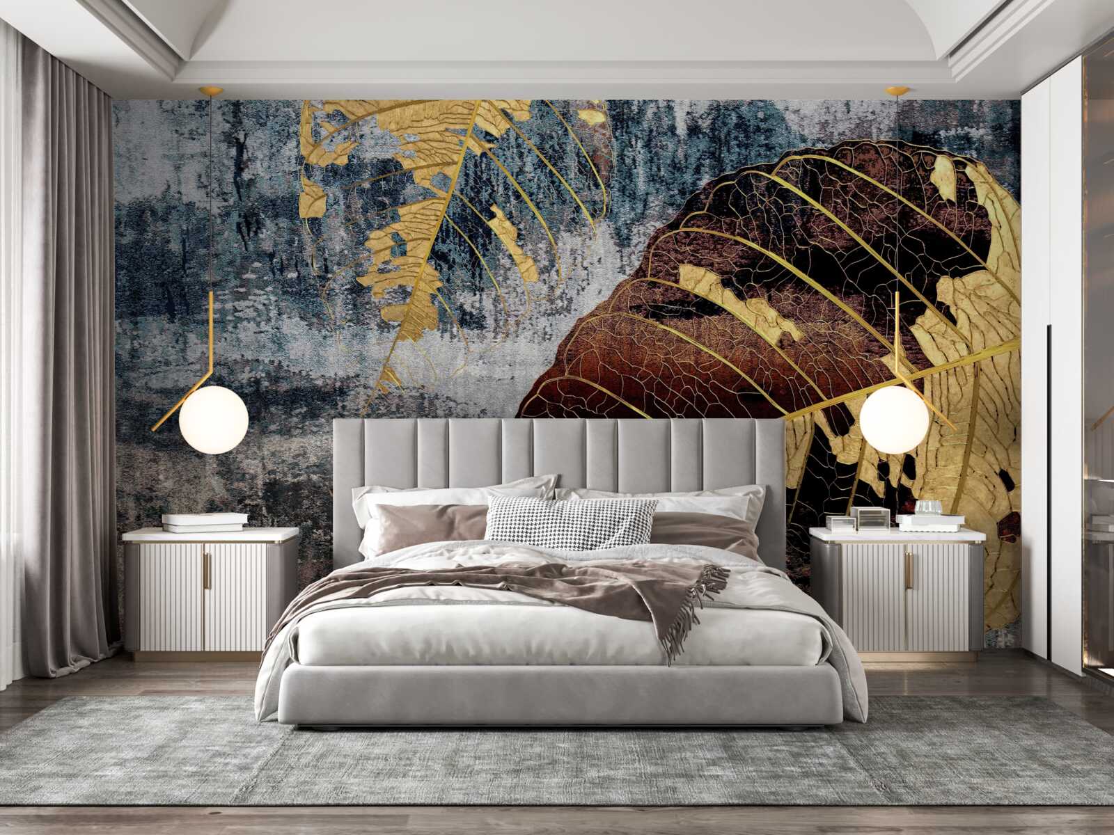 Fotobehang herfstregen over het wateroppervlak