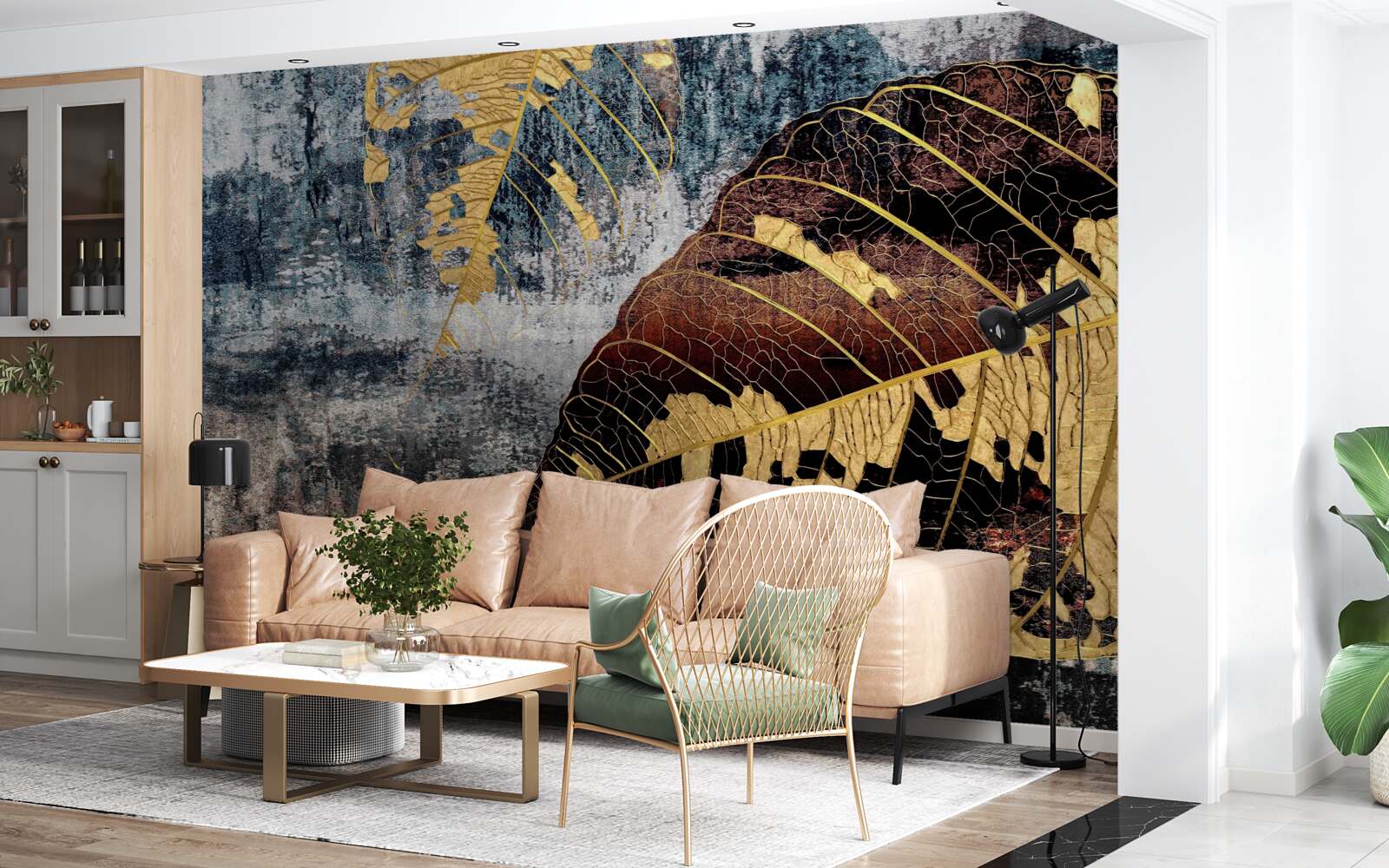 Fotobehang herfstregen over het wateroppervlak