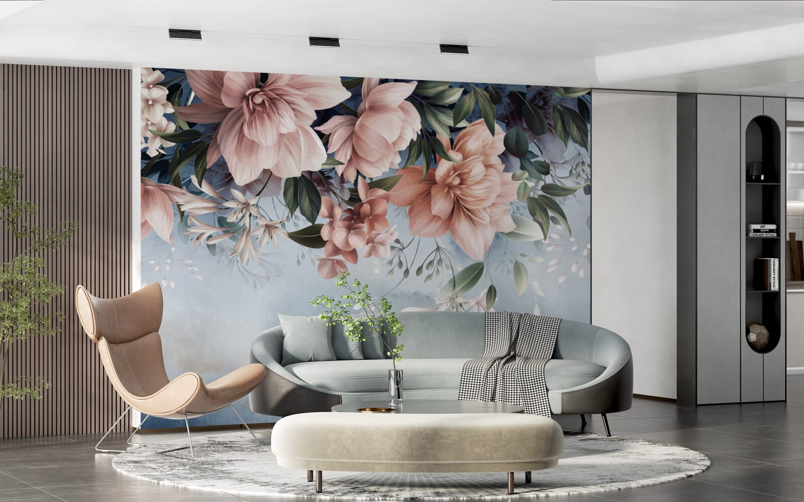 Fotobehang bloesemtakken vallen op het wateroppervlak