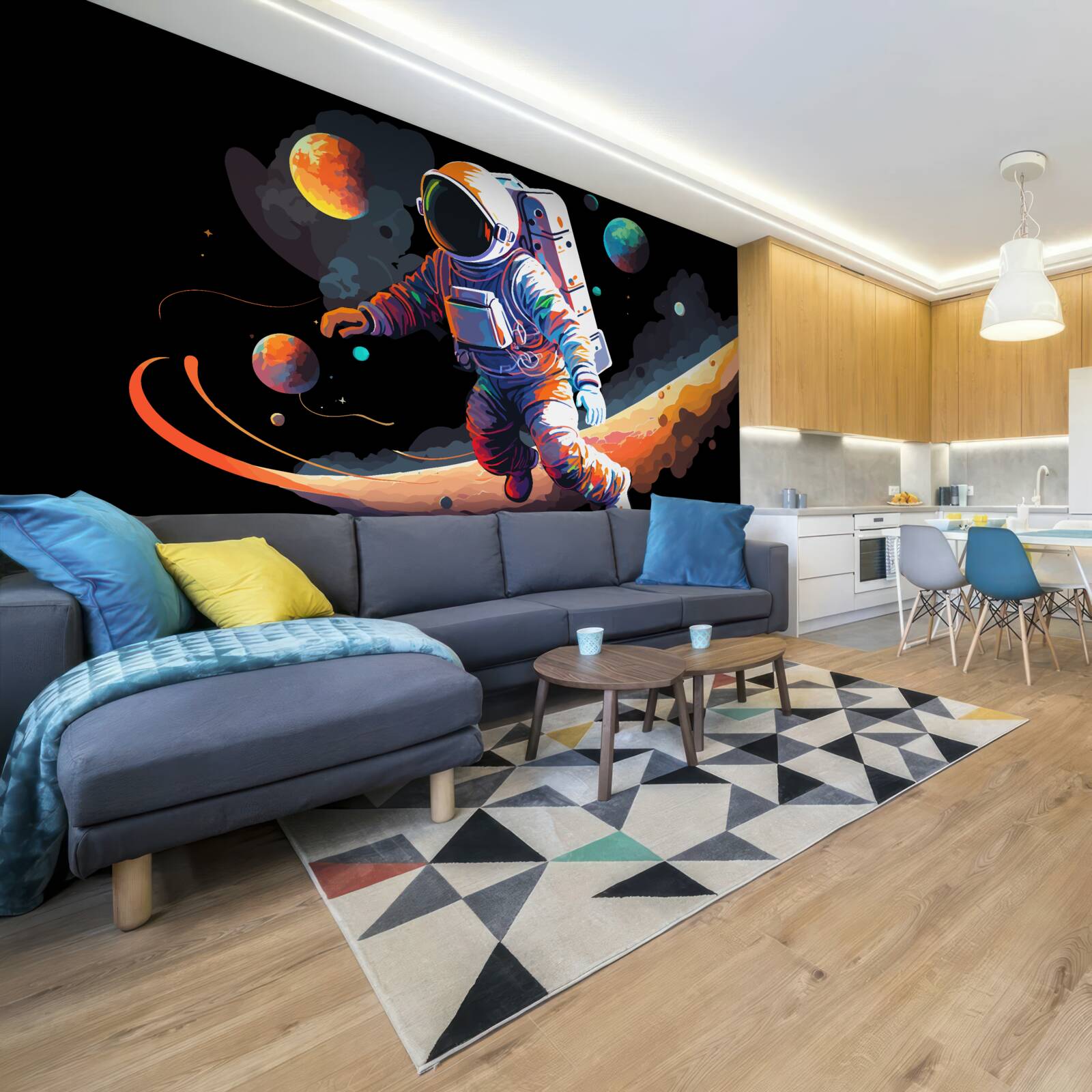 Fotobehang astronaut in het heelal