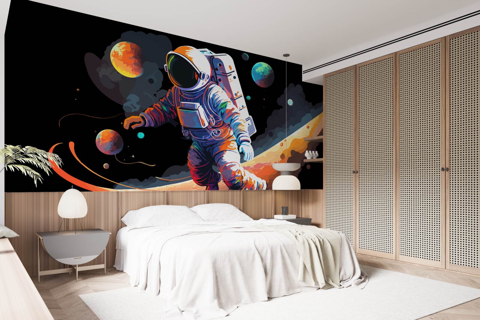 Fotobehang astronaut in het heelal