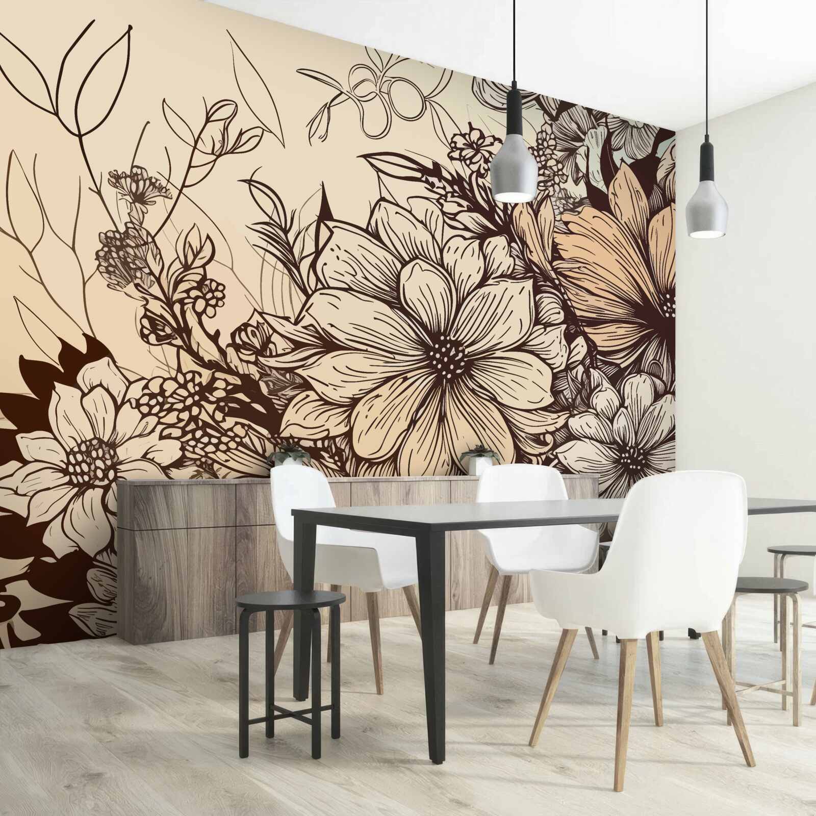 Fotobehang tropische bloemen vol kleur