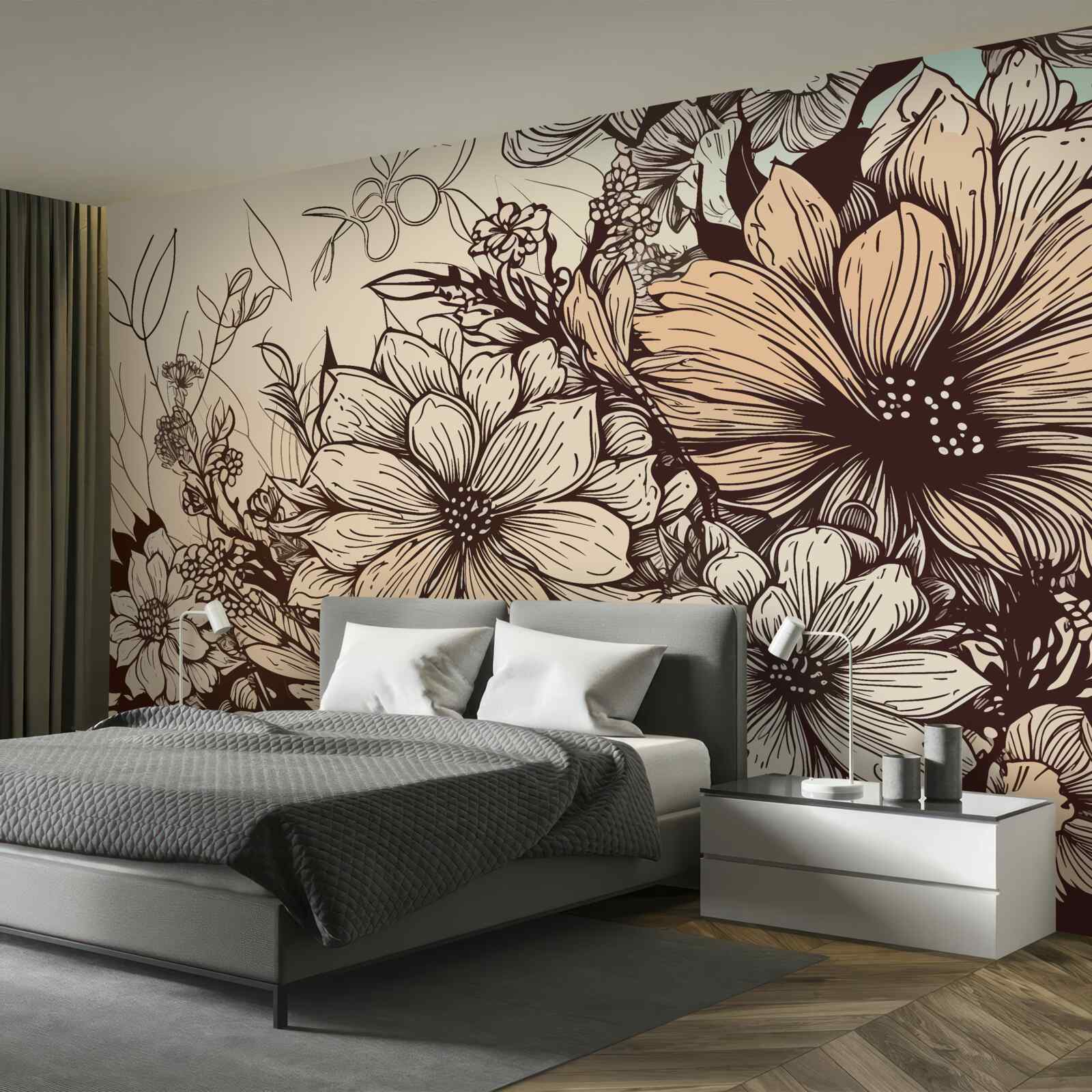 Fotobehang tropische bloemen vol kleur