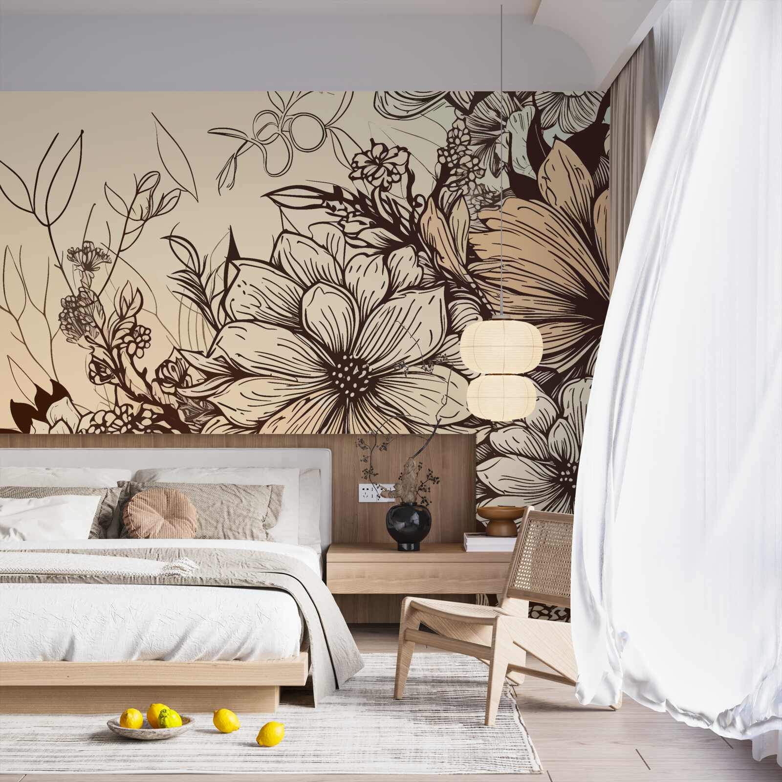 Fotobehang tropische bloemen vol kleur