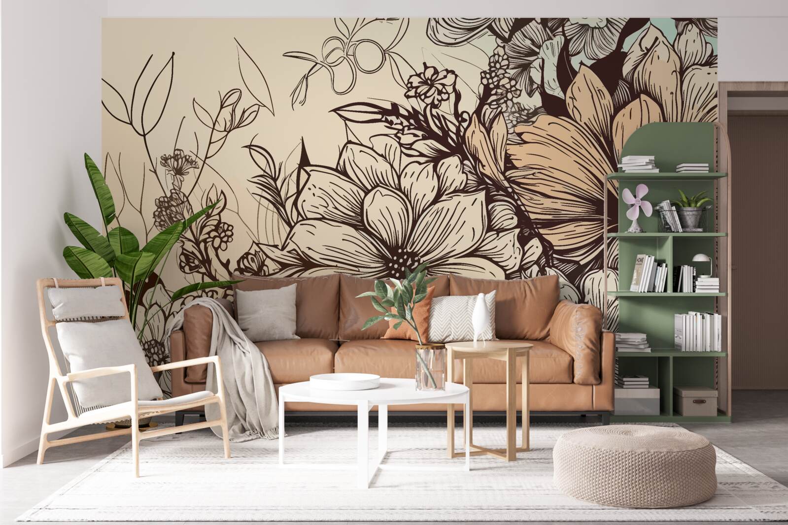 Fotobehang tropische bloemen vol kleur