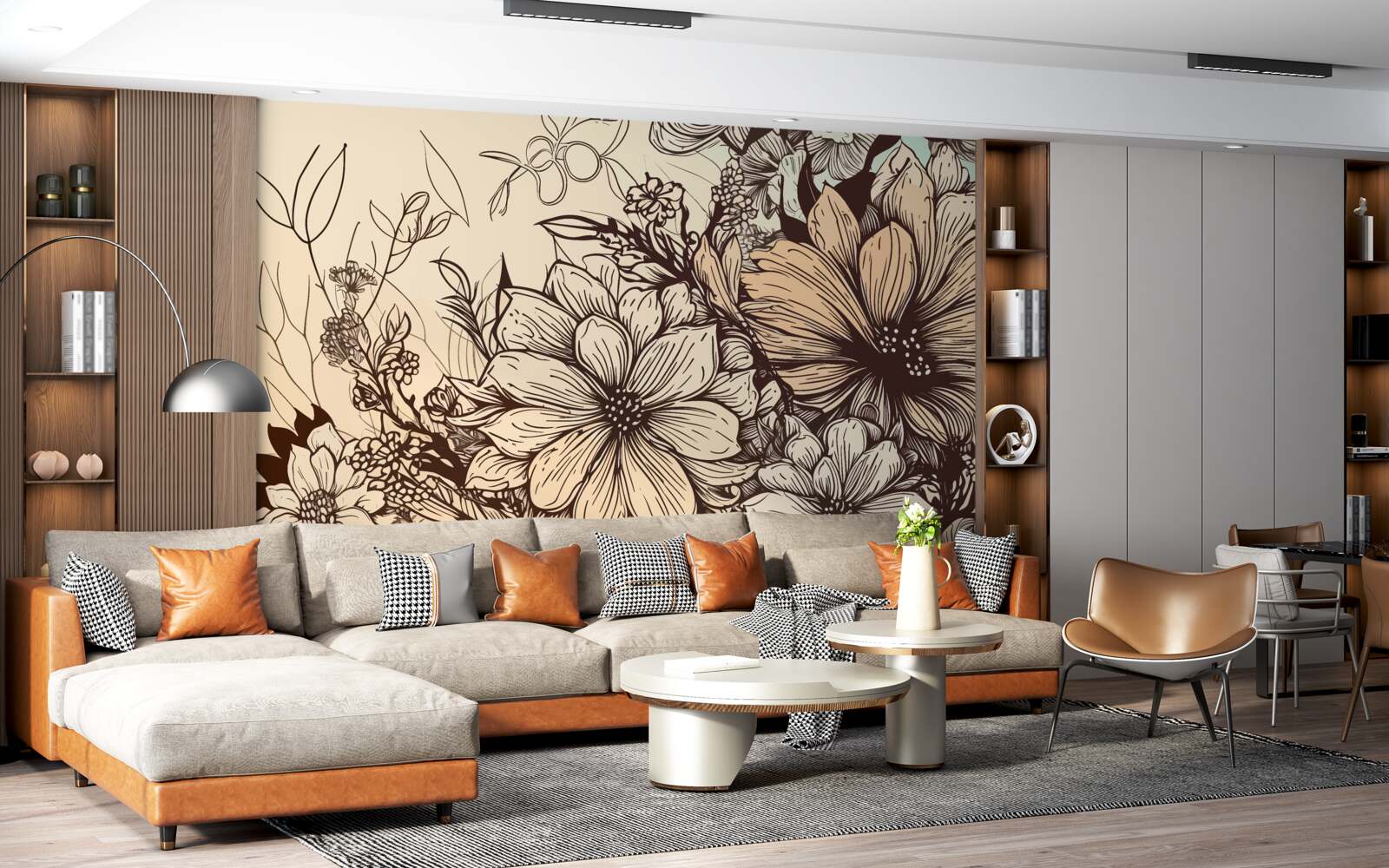 Fotobehang tropische bloemen vol kleur