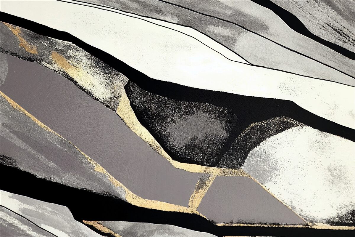 Fotobehang weerbarstige bergtoppen, gehuld in zwart