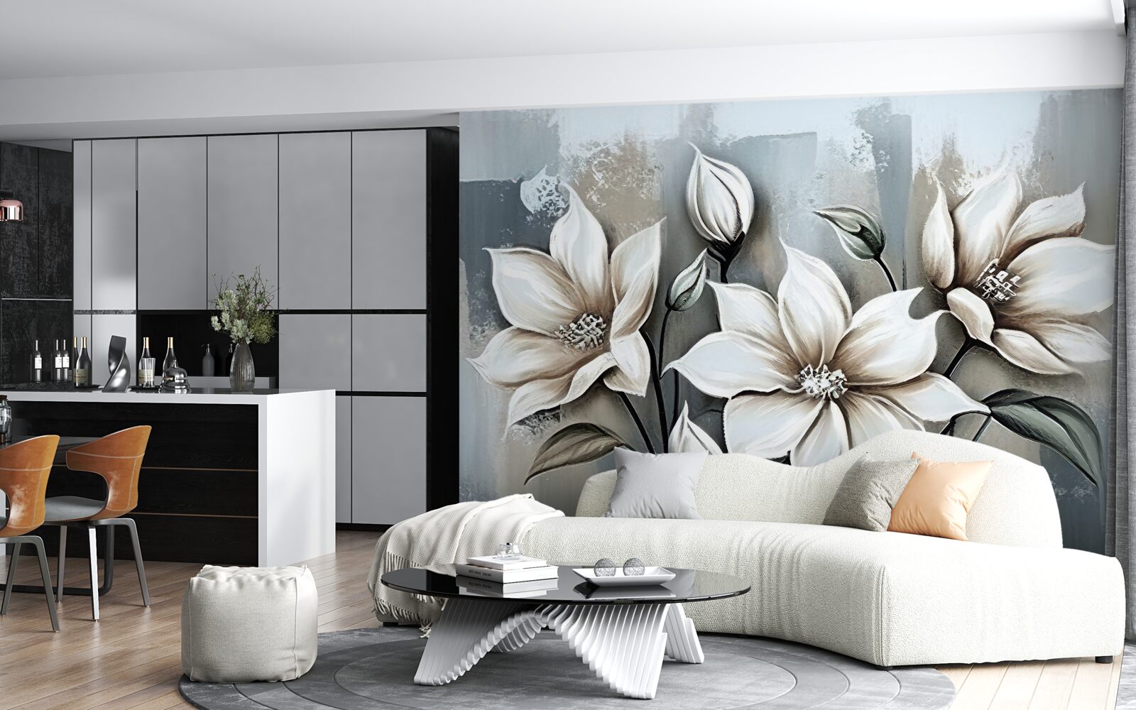 Fotobehang het boeket bevat witte bloemen