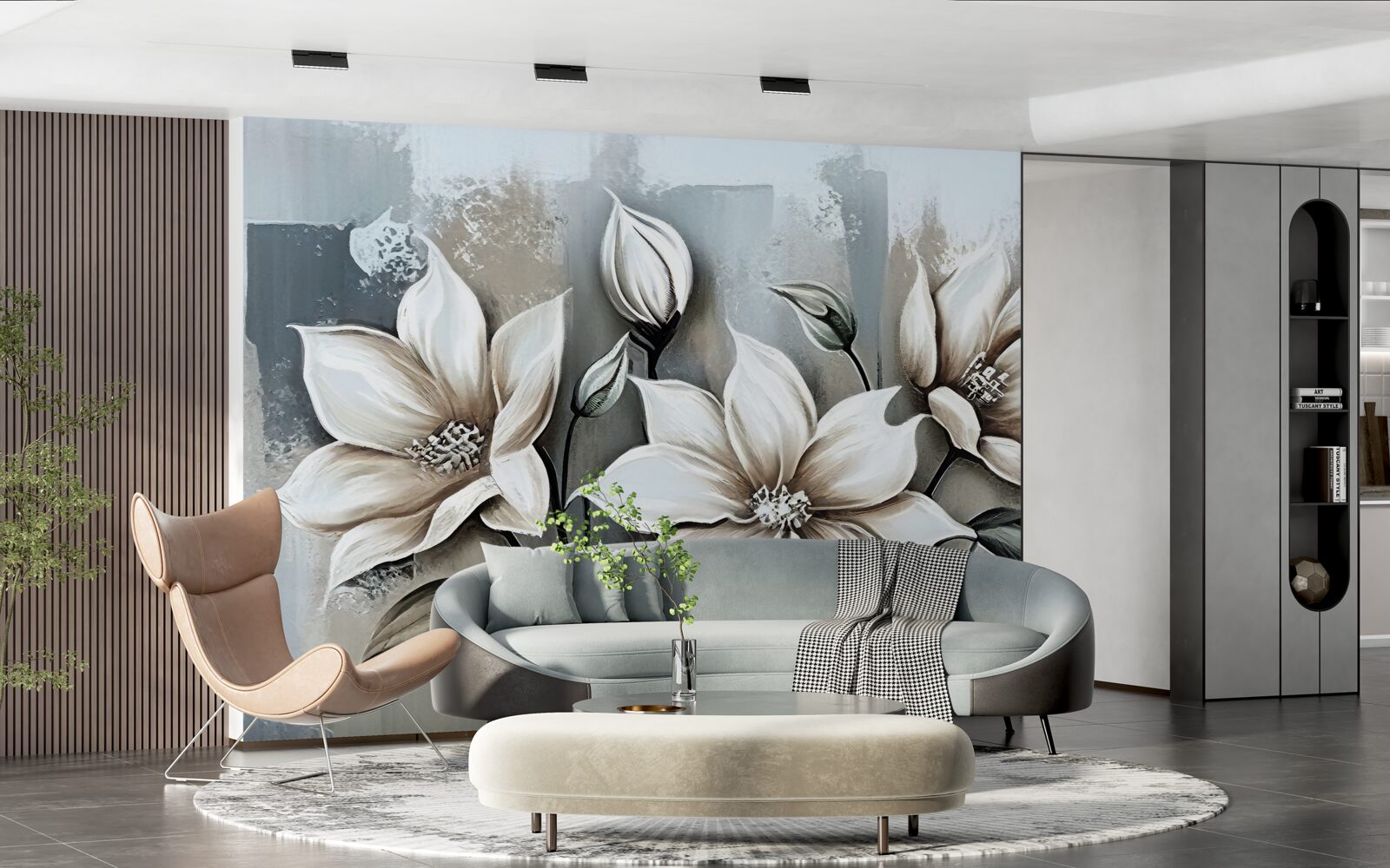 Fotobehang het boeket bevat witte bloemen