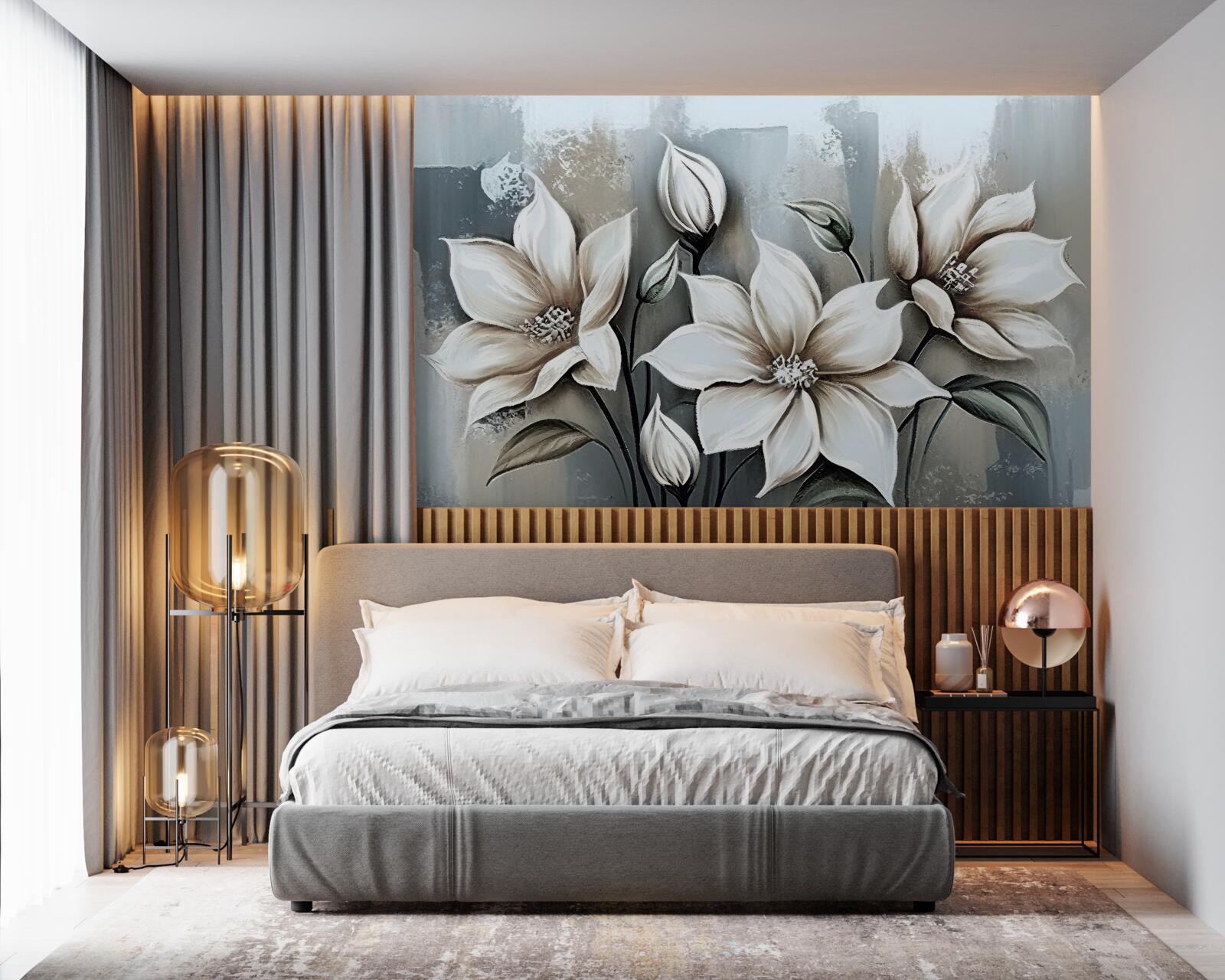 Fotobehang het boeket bevat witte bloemen