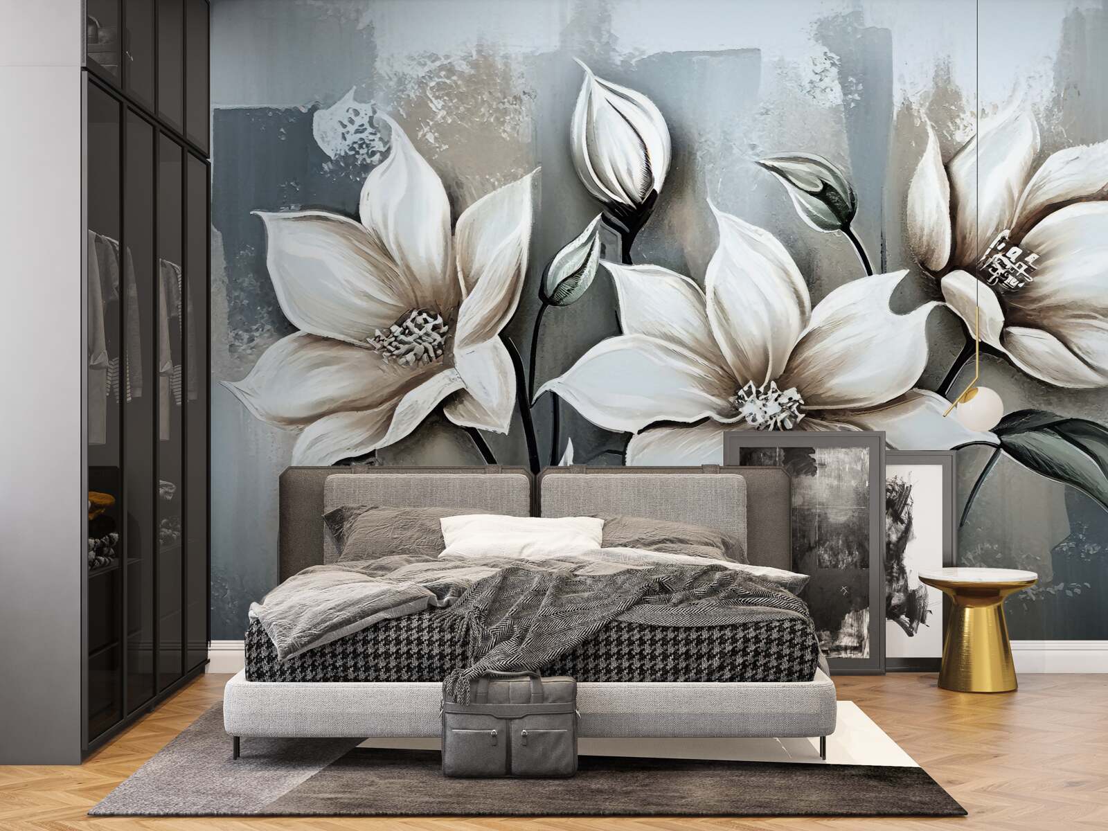 Fotobehang het boeket bevat witte bloemen