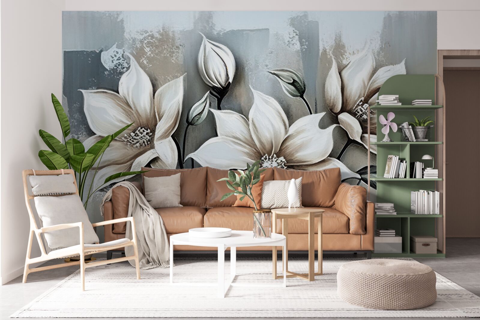 Fotobehang het boeket bevat witte bloemen