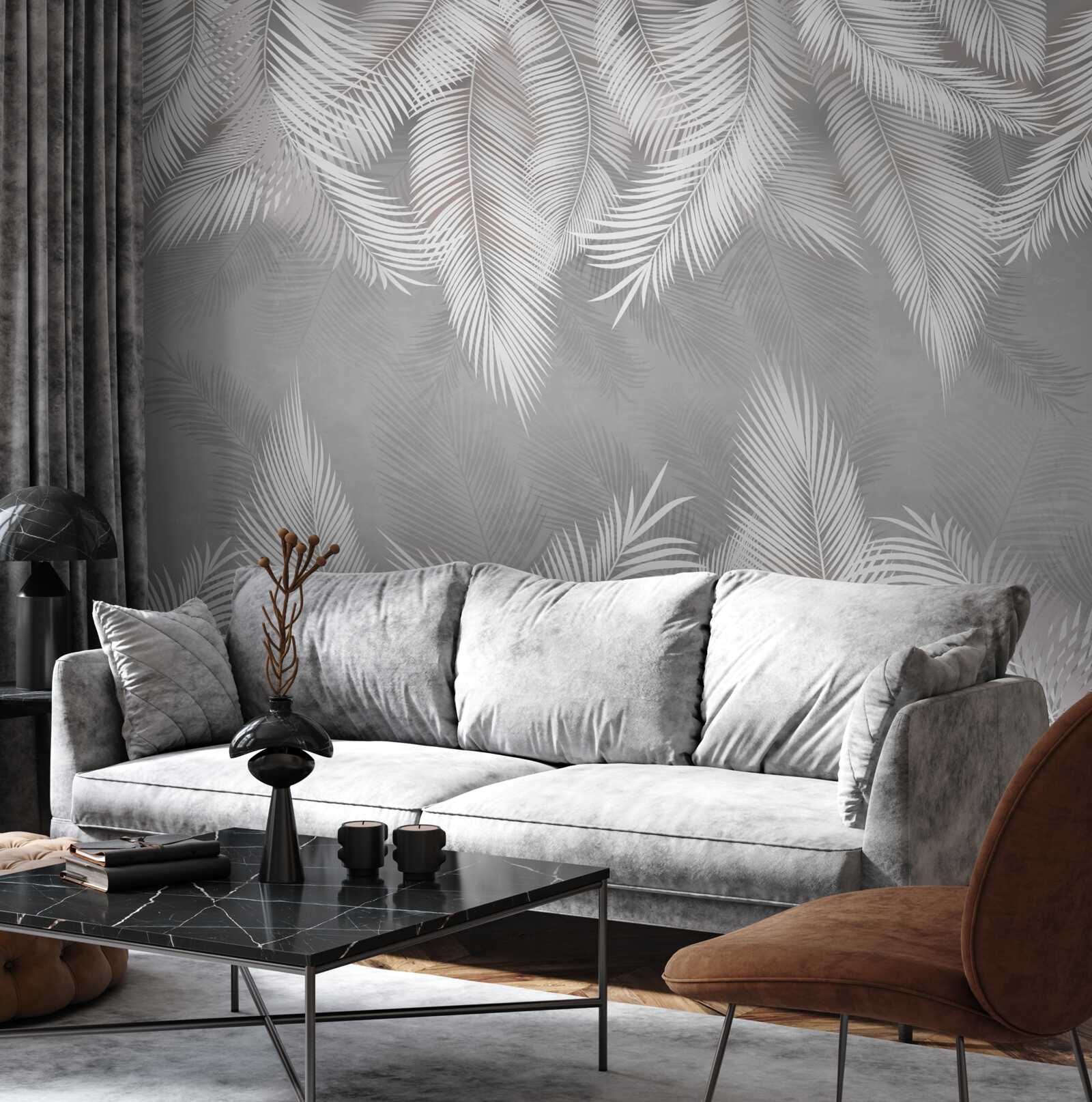 Fotobehang reflectie van witte veren in het water