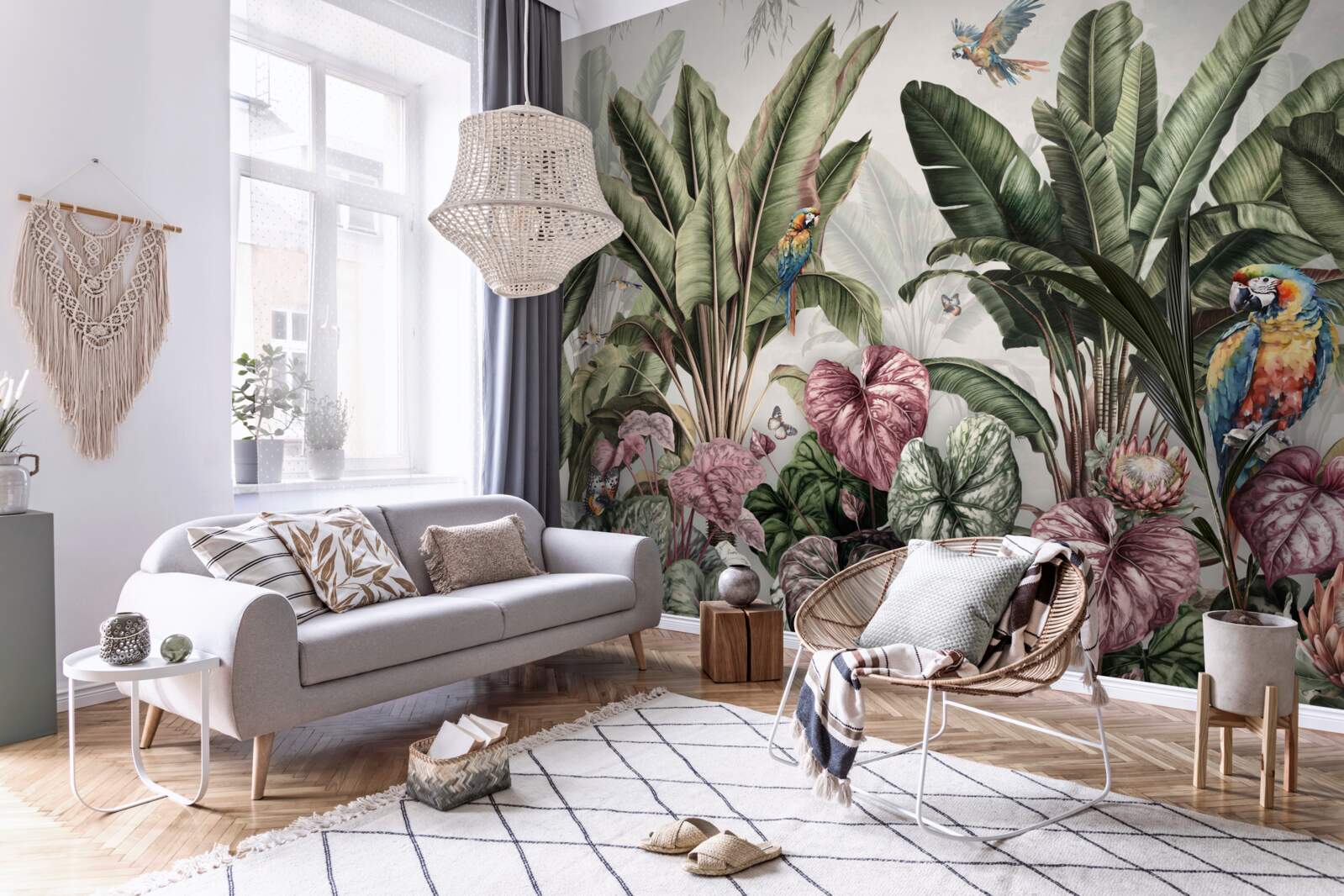 Fotobehang de beste groenten in de jungle en de papegaai