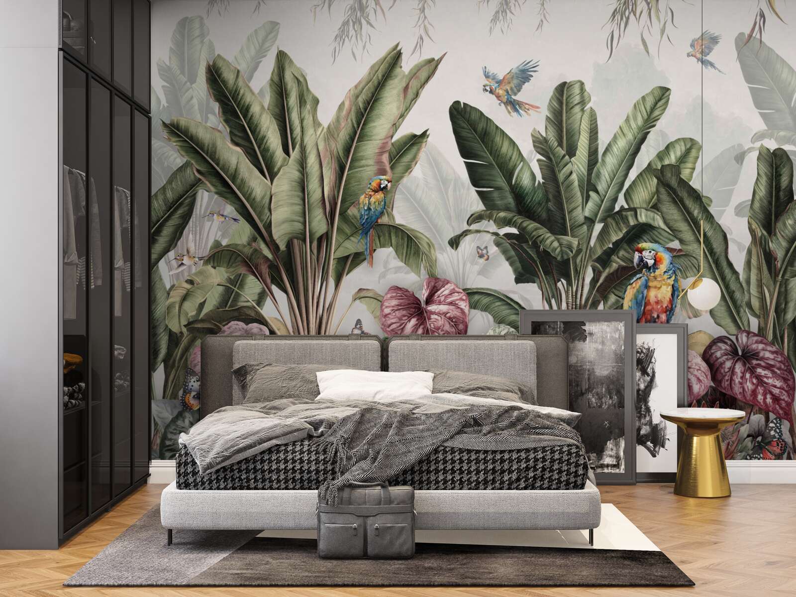 Fotobehang de beste groenten in de jungle en de papegaai