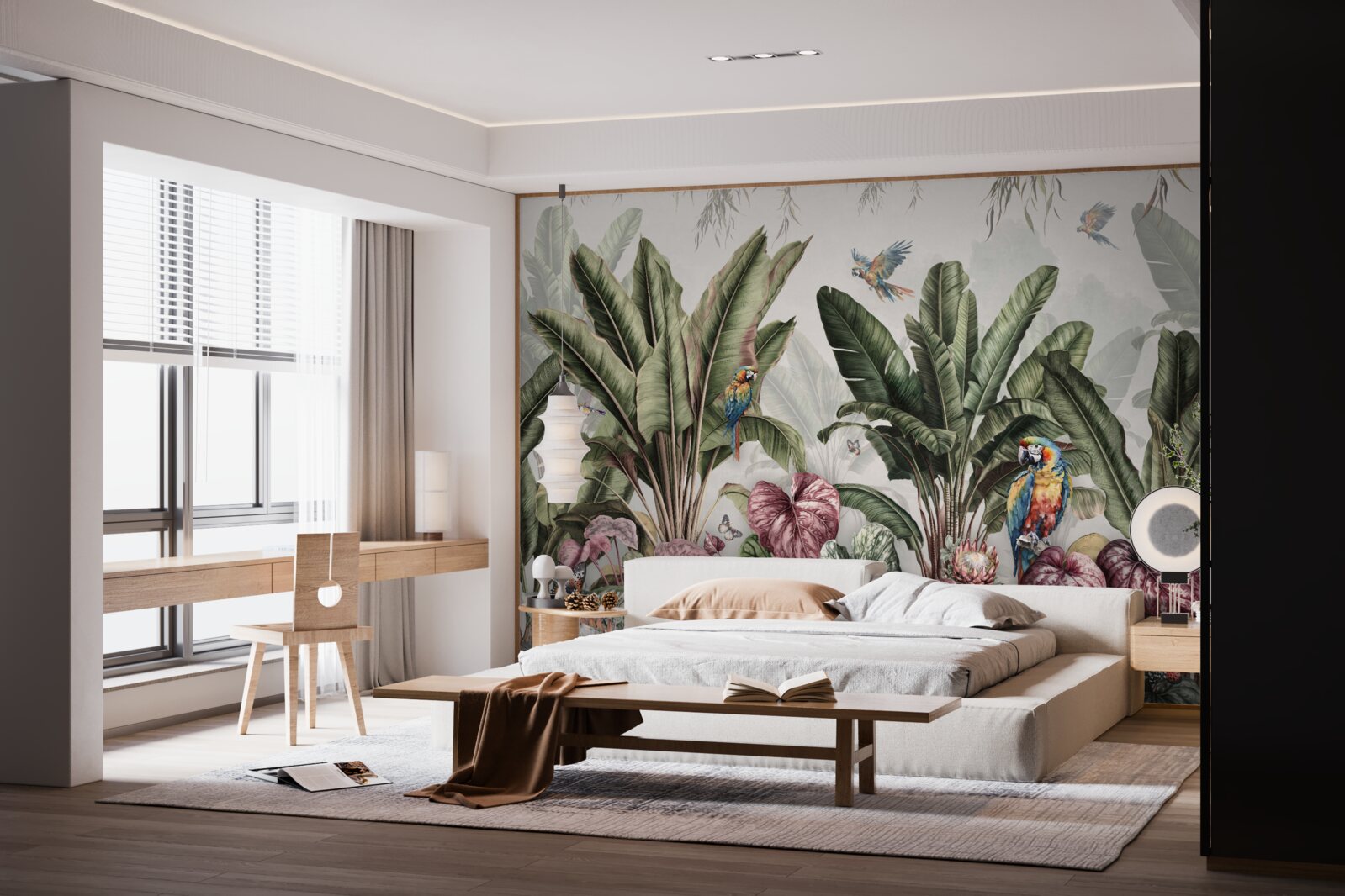 Fotobehang de beste groenten in de jungle en de papegaai