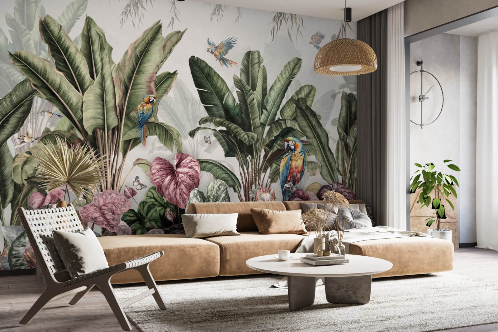 Fotobehang de beste groenten in de jungle en de papegaai